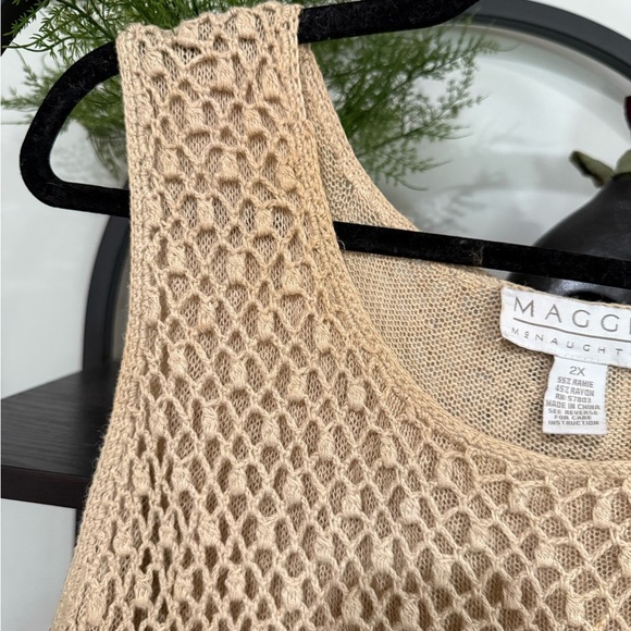 maggie monaughton Tan Relaxed Cropped Sleeveless Tank plus size 2x - Picture 5 of 7